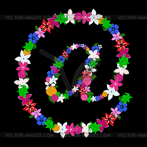 Floral mail sing - vector EPS clipart