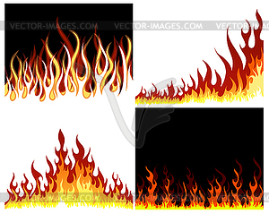 Fire background set - vector clip art