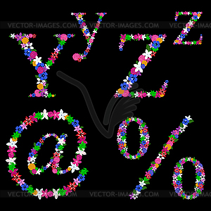 Цветочный алфавит - изображение векторного клипарта