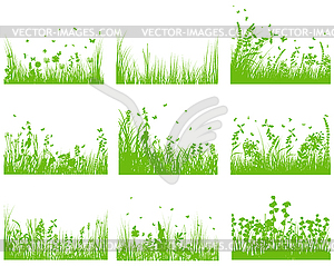 Набор луг силуэт - клипарт в векторном виде