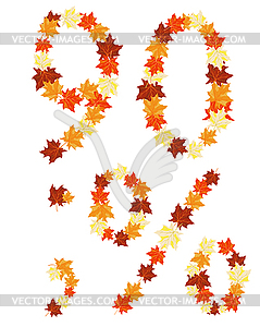 Autumn maples leaves letter - vector EPS clipart