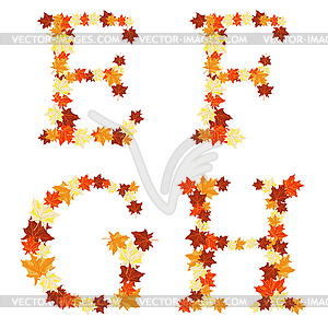 Autumn maples leaves letter - vector clipart