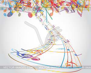 Multicolour musical notes - vector EPS clipart