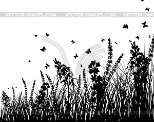 Meadow silhouettes - vector EPS clipart