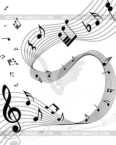 Музыкальные ноты - векторный дизайн