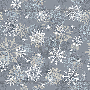 Seamless snowflakes background - vector image