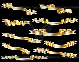Set of golden ribbon - vector clipart