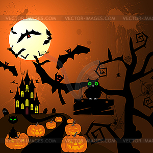 Happy halloween card - vector clipart / vector image