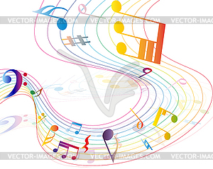 Multicolour musical background - vector clip art