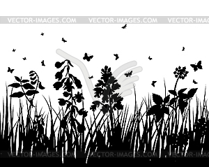 Meadow silhouettes - vector image