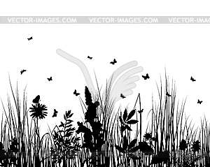 Meadow silhouettes - vector image