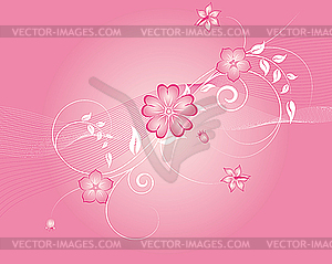 Pink floral background - vector clipart