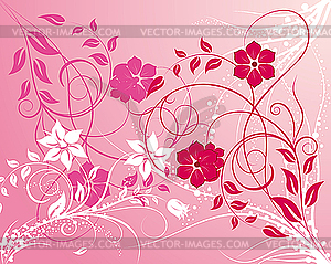 Pink floral background - vector clip art