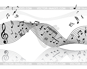 Background of music notes - vector image