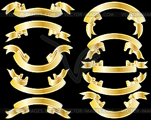 Golden ribbons - vector clipart