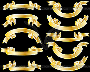 Golden ribbons - vector image