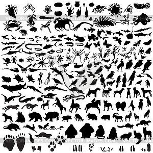 Set of animal silhouettes - vector clip art