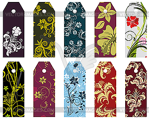 Floral tags - vector image
