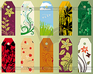 Floral tags - vector image