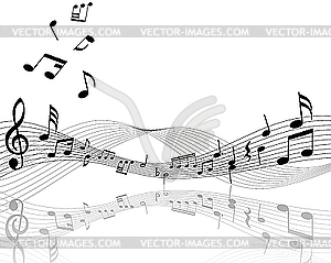 Background of music notes - vector clip art