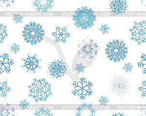 Бесшовный фон из снежинок - изображение в векторе