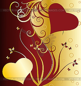 Valentine's card with hearts - vector clip art