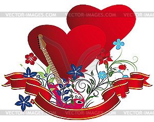 Valentine's card with hearts - vector clipart