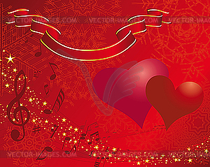 Valentine's card with hearts - vector image