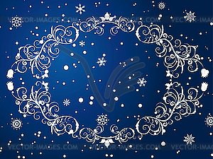 Зимняя открытка со снежинками - клипарт в формате EPS