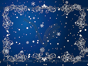 Зимняя открытка со снежинками - иллюстрация в векторе