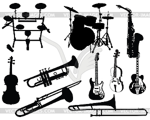 Set of musical instruments - vector image