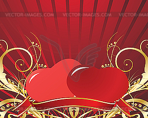 Valentine's card with hearts - vector clipart