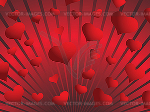 Background of red hearts - vector clipart