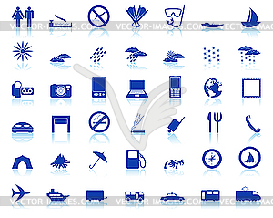 Travel icons set - vector clipart