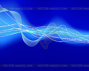 Светящихся волны на воде - векторный клипарт / векторное изображение