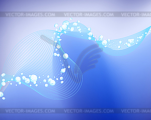 Glowing water waves - vector clipart