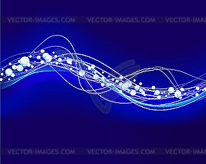 Glowing water waves - vector image