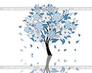 Blossom tree - color vector clipart