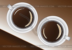 Two coffee cups - vector image