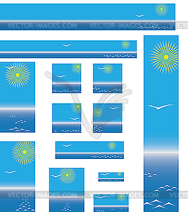 Set of sea web banners - vector clip art