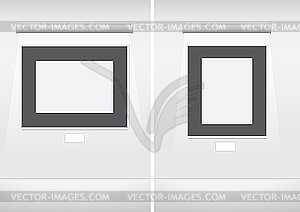 Empty gallery frames - vector clipart