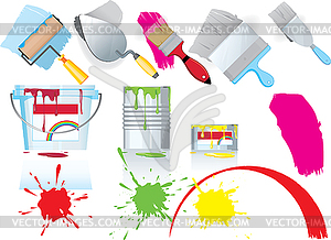 Paint and tools - vector image