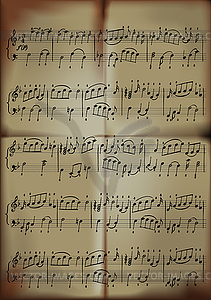 Sheet of musical notes - vector image