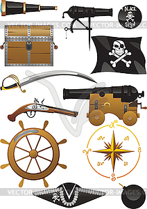Пиратский набор - векторная иллюстрация