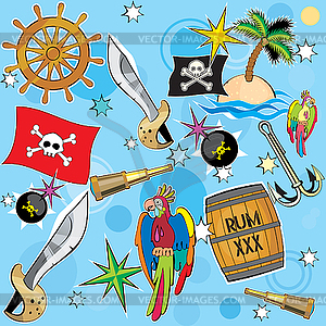 Pirate set - vector image