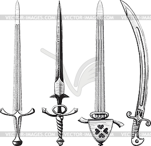 Different set of swords - vector image