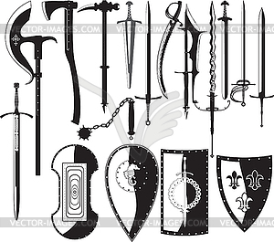 Silhouettes of weapons - vector image