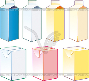 Paper cartons for milk and juice - vector image