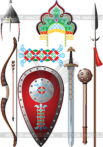 Russian epic hero set - vector clip art