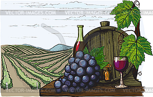 Виноделие - изображение в векторном виде